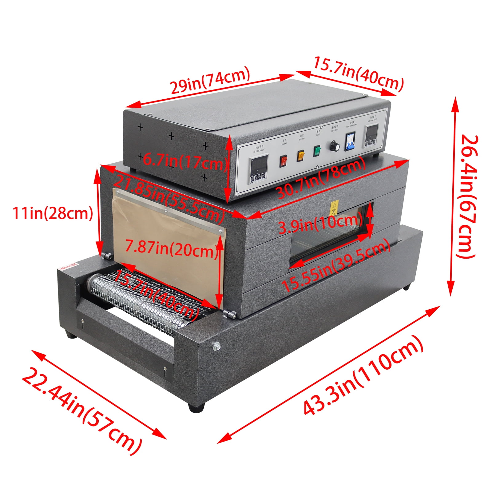Visible Heat Shrink Wrap Machine Net Transmitted Heat Shrink Machine Tunnel Packaging Machine 220V