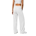 thumbnail image 5 of Annhoo Women Straight Leg Pants Elastic High Waist Seamed Panel Loose Trousers with Pockets Outdoor Athletic Pant, 5 of 6