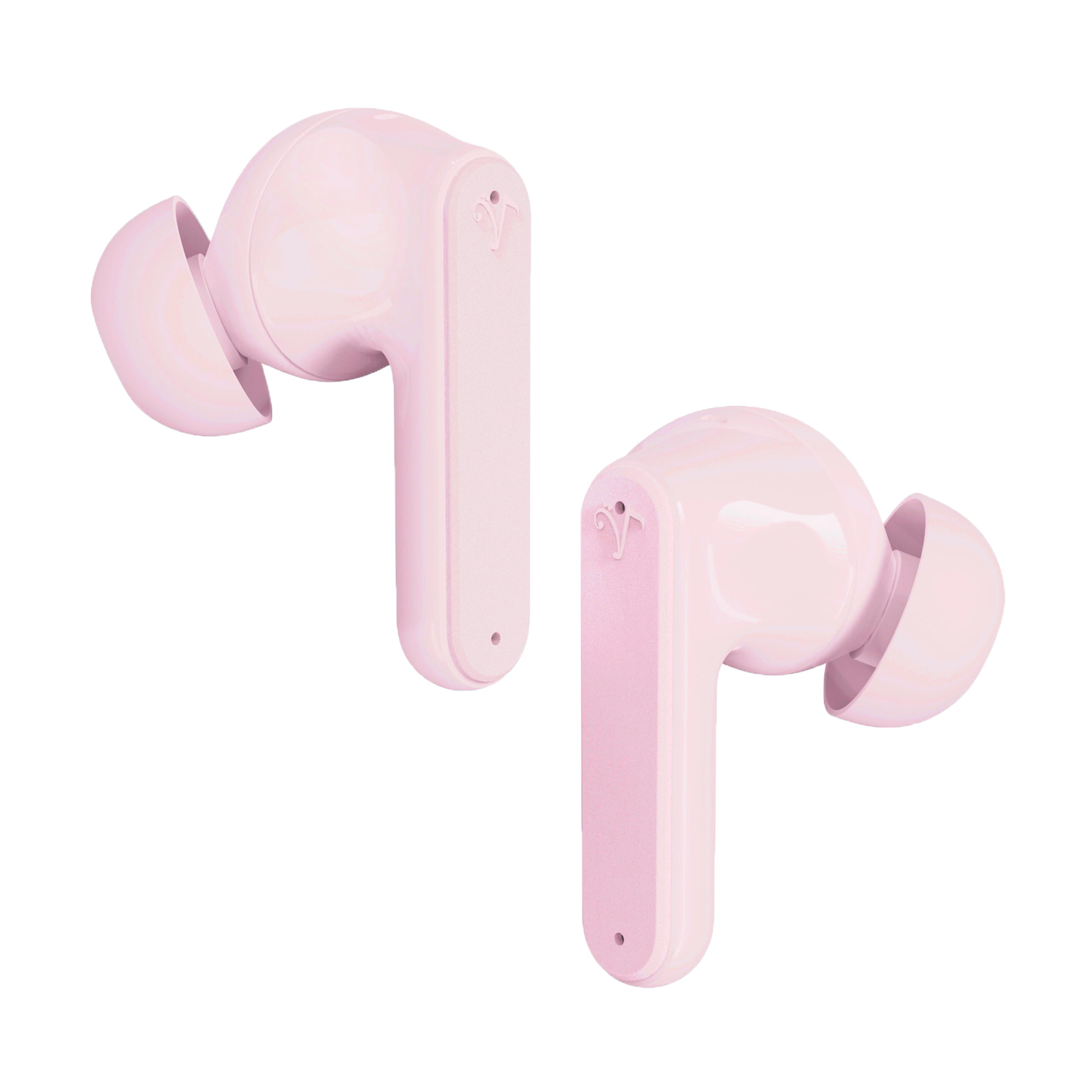 Visual Land SOUNDWAVE A1 (2024 Edition) Active Noise Cancelling Earbuds, 6-Microphones, 40H Total Playtime, Fast Charging - Pink
