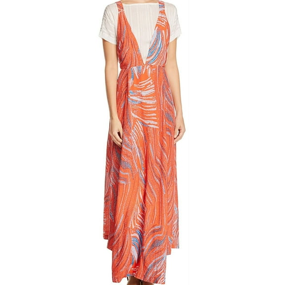 Free People Womens A Thousand Kisses Maxi Dress, Orange, X-Small