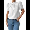 thumbnail image 1 of Camisa de Verano para Mujer, de Corta, con Volantes, Cuello Alto, Floral, , 2025, Blusas Informales, Tops S, 1 of 8