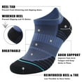 thumbnail image 3 of LWFBDTK Athletic Ankle Socks, Low Cut Cushioned Tab Sports Running Socks for Men & Women, 6 Pairs Blue (Size 7.5-11.5), 3 of 7