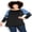 Steel Blk, variant on Avenue Women's Plus Size Splice Relaxed Fit Sleeve Top