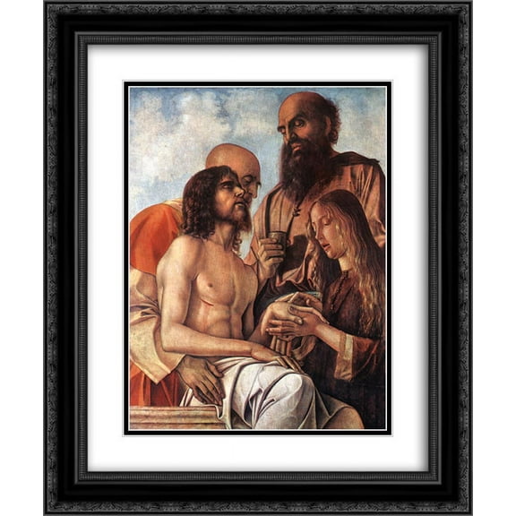Giovanni Bellini 2x Matted 20x24 Black Ornate Framed Art Print 'Pieta'