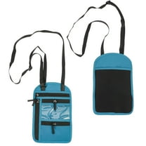 HOOWIFFY Blue Multifunctional ID Card Passport Holder Portable Mini Crossbody Bag for Storage Nylon 7.5 x 5.5 inches