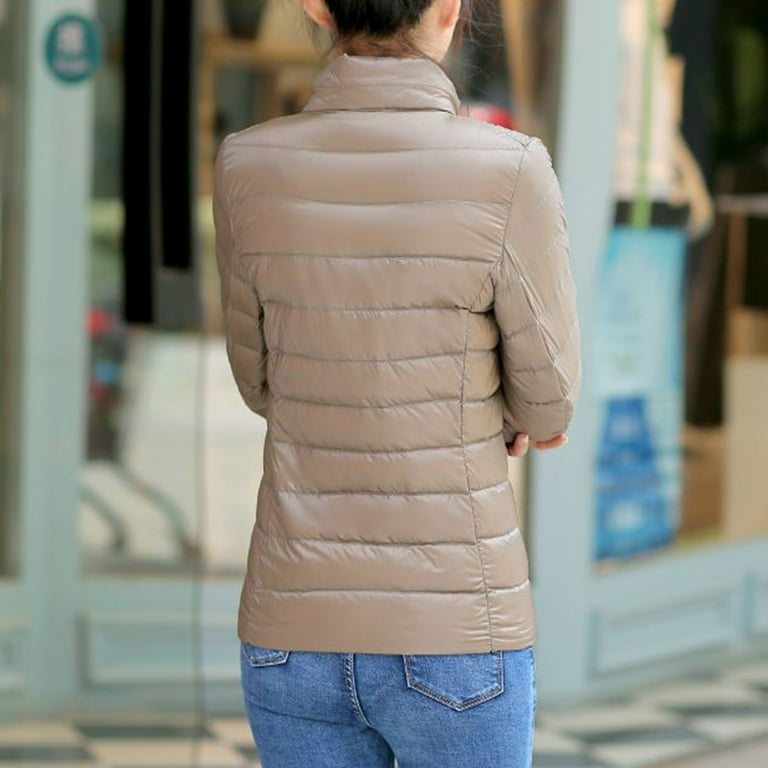 Anienaya Women's Lightweight Quilted Jacket Stand Collar Zip Warm Winter Coat Outwear W 2 Pockets