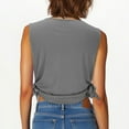 thumbnail image 4 of Levmjia Womens Sleeveless Tank Tops Casual Summer Cotton Blend Round Neck Side Slit Loose Fit Comfortable Breathable Fashion T Shirt for Women, 4 of 7