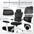 thumbnail image 3 of Coolhut Ergonomic High-Back Office Chair - Big and Tall Reclining Gaming Chair with Lumbar Support, Breathable Mesh, Adjustable Armrests, and Comfortable Design for Home Office, White, 3 of 6
