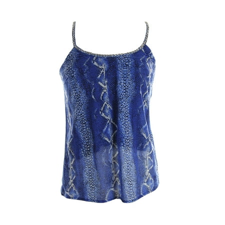 Beaded Strip - Inc International Concepts Blue Snake Beaded Strap Tank S