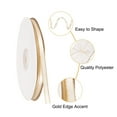 thumbnail image 3 of Cinta de satén blanca Uxcell con borde dorado, 1/4 pulgada x 50 yardas, cintas de doble cara para manualidades, 3 of 4