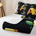 thumbnail image 4 of Homewish Dinosaur Twin Quilt Set for Boys Girls, Dino Letter A Twin Coverlet Set, 4 of 7