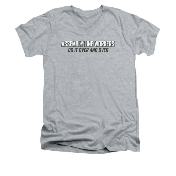 - Assembly Line Workers Do It - Slim Fit V Neck Shirt - Large