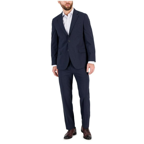 Nautica Mens Modern Fit Bi Stretch Two Button Blazer Jacket, Blue, 40 Regular