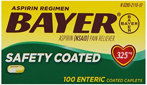 Bayer Aspirin Regimen Pain Relief, Enteric Safety Coated, 100 Caps, 2-Pack