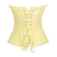 thumbnail image 4 of CHUMUD Womens Lace Up Corset Top Overbust Body Shaper Bustier Corsets Renaissance Floral Vintage Shapewear, 4 of 6