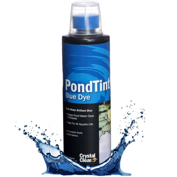 CrystalClear PondTint Blue Pond Dye, Koi Fish Pond & Water Garden Colorant, 16 oz