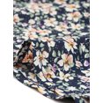 thumbnail image 5 of INSPIRE CHIC Women's Floral Print Short Sleeves High Waist Tie Neck Peplum Top M Dark Blue, 5 of 6