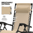 thumbnail image 4 of MoNiBloom Zero Gravity Chair Set of 2 with Canopy Shade, Patio Folding Anti Gravity Recliner, Foldable Outdoor Lounger with Cup Holder Tray for Beach Camping, Cream, 4 of 11