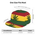 thumbnail image 4 of Snapback Hats For Men Women Jamaican-Flag-Leaf Flat Bill Brim Baseball Cap Printed Hat, 4 of 8