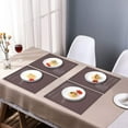 thumbnail image 2 of Placemats Set of 24 for Dining Table, Table Placemats, Rectangular PVC Vinyl, 18x12 Inches - Brown, 2 of 8