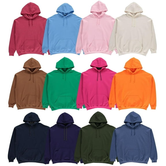 BILLIONHATS Wholesale Hoodie Sweatshirts, Men Womens Unisex Hoodies Cotton Blend, Bulk Adults Sweatshirt, Homeless Donation 12 PACK SIZE 4XL