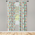 thumbnail image 3 of Ambesonne Surfboard Curtains, Summer Travel Retro, Pair of 28"x84", Multicolor, 3 of 5