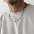 thumbnail image 4 of HZMAN 3.0mm Stainless Steel Wheat Silver Chain Necklaces for Men & Women 16" -30", 4 of 8