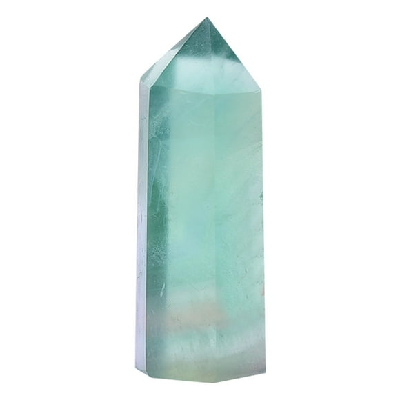 Natural Fluorite Quartz Crystal Healing Jade Crystal Hexagonal Bar Point