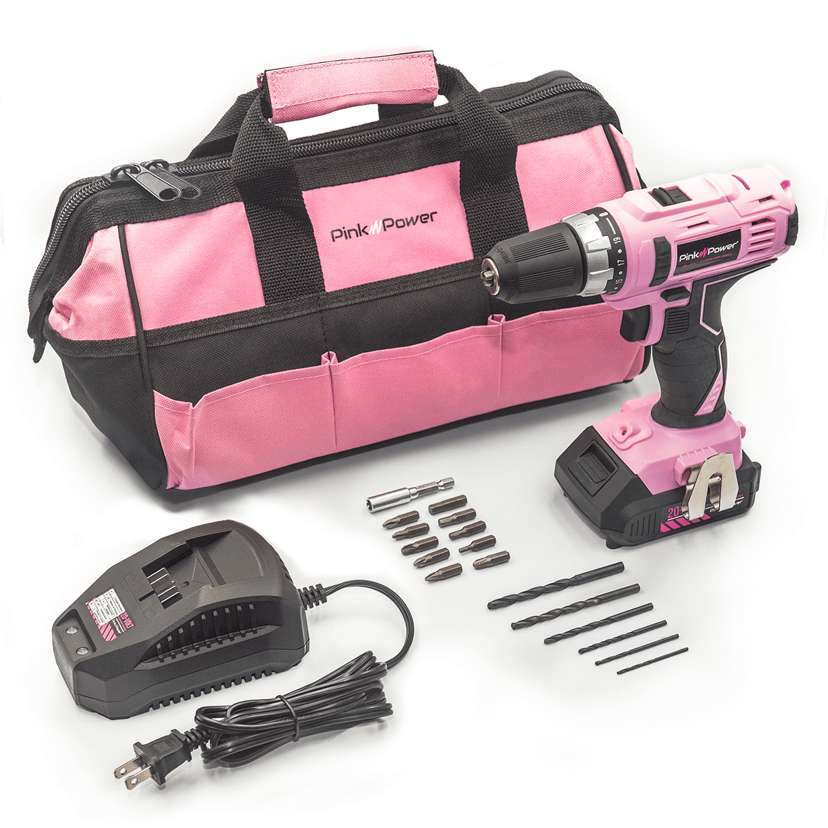 20V Pink Power Cordless Drill Set for Women with Togo Ubuy