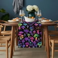 thumbnail image 2 of Purple Green Mushroom Table Runner - 70 Inch Long, Kitchen Dining Table Runner Dresser Scarves, Abstract Art Botanical Gradient Farmhouse Decor for Coffee Tables Wedding Party Banquet, 2 of 8