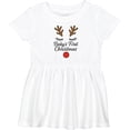 thumbnail image 3 of Inktastic My First Christmas Reindeer Girls Baby Dress, 3 of 5