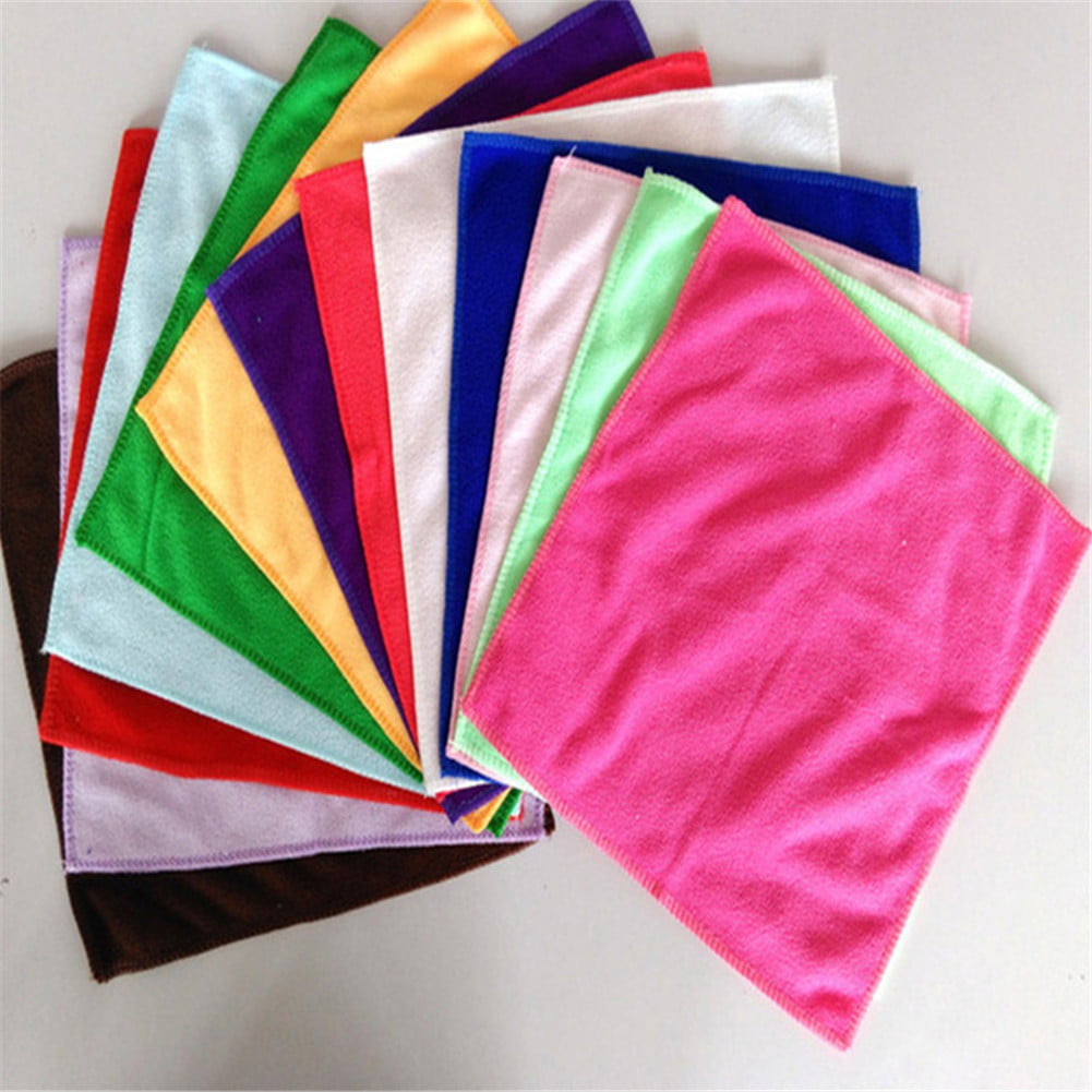 Square Cotton Face Hand Car Cloth Towel 10 Pcs Pack Soft Towels Multi Color Clea
