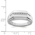 thumbnail image 2 of Solid 925 Sterling Silver Diamond Men's Wedding Ring Band Size 9 (.25 cttw.), 2 of 3