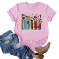 thumbnail image 2 of Women's Round Neck Blouse Book Lover T shirts Vintage Short Sleeve Loose Fit Flowy Tunic Tops Fashion 2024 Flora Book Graphic Tees Summer Clothes for Teen Girls Dressy Casual Tops Pink T Shirts S, 2 of 3
