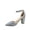 Silver Rhinestone, variant on Songful-6 Women's Pointed Toe Ankle Strap Buckle Chunky High Heels Sandals Shoes ( Silver, 9 )