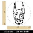 thumbnail image 2 of Doberman Pinscher Dog Head Self-Inking Rubber Stamp Ink Stamper - Blue Ink - Mini 1/2 Inch, 2 of 7