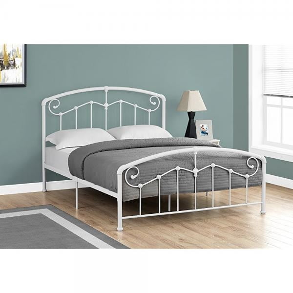 BED QUEEN SIZE / WHITE METAL FRAME ONLY