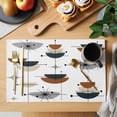thumbnail image 2 of Navy Geometric Boho Placemats Set of 4, Bohemian Abstract Color Block Placemats for Dining Table, Place Mats for Kitchen Tabletop, Waterproof Wipeable Dining Table Mats Set, 2 of 9