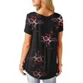 thumbnail image 4 of KVMeteor Women's Henley V-Neck Casual Blouse Pleated Button Tunic Shirt Top, 4 of 5