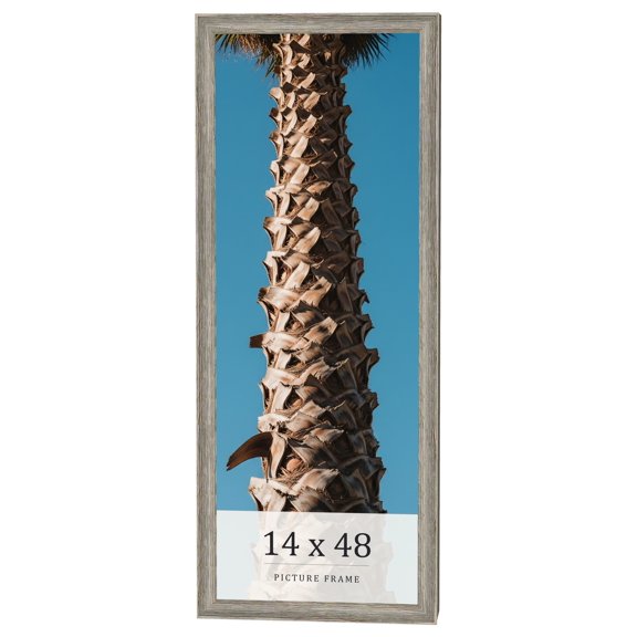 14x48 Frame Grey Solid Wood Picture Frame Width 1 Inches | Interior Frame Depth 0.5 Inches |