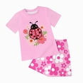 thumbnail image 1 of Gubotare Ensemble de Pyjama pour Filles à Manches Courtes, Haut à Boutons devant et Short, Ensemble de Pyjama 2 Pcs Taille 9-10 (Rouge Melon D\'eau, 9-10 Ans), 1 of 4