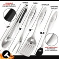 thumbnail image 2 of Tipsee Chef BBQ Tool Set - 4 Piece Grill Set - Barbeque Grilling Accessories: Spatula with Built-in Bottle Opener and Serrated Edge, BBQ Tongs, Fork & Brush, 2 of 7