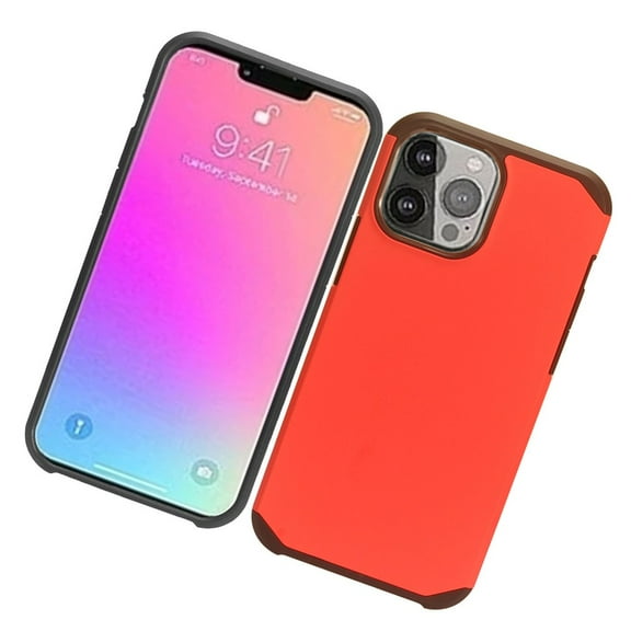 Case for Apple iPhone 13 Pro Max (6.7") Armor Dual Layer 2 in 1 Rubberized Hard Shockproof TPU Hybrid Protection Slim Cover for iPhone 13 Pro Max by Xcell - Red