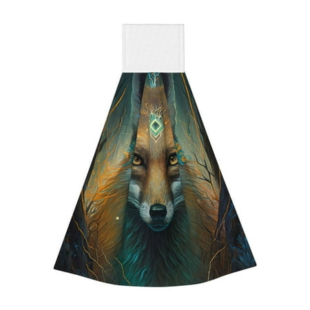 

Adobk Vintage Pattern Fox Print Coral Velvet Hand Wipes Fashion Hanging Kitchen Towel for Bathroom Washcloth Absorbent Tie Towel