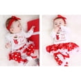 thumbnail image 4 of EeaseMX Precioso mono de bebé, calcetines navideños para niños pequeños, vestidos estampados, vestido de malla, vestido navideño para recién nacidos, traje adecuado para 0 a 3 meses, talla S, 4 of 7