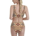 thumbnail image 3 of Daiia Traditional Tribal Aztec printed 2 piece Swimsuit Bikinis for Women High Waisted Racerback Bathing Suits Summer Tummy Control Scoop Neck Swimwear-Small, 3 of 8