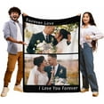 thumbnail image 3 of Custom Blanket with Photos Text Customized Blanket Personalized Flannel Throw Blankets for Adult Kid Birthday Christmas Fathers Mothers Valentines Day Customized Gift Blankets, 3 of 5