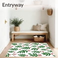 thumbnail image 3 of ODIKA 4'x6' Machine Washable Non-Slip Area Rug, Merry Mistletoe Branch Floor with Holly Berry Botanical Design High Traffic Rug with Pad, Green, 734843, 3 of 8