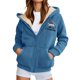 thumbnail image 1 of WILLBEST Sudadera Larga para Mujer, Estilo Casual de Invierno, con Cremallera, Forrada, con Estampado Festivo Chaqueta Suave, Cómoda y Cálida, Ideal para Deportes Al Aire Libre y Uso Diario XX-Grande, 1 of 5