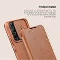 thumbnail image 4 of TECH CIRCLE Wallet Case for Samsung Galaxy S23 with Card Slots Holder Lens Camera Slide Non-Slip Protection Cover, Rugged PC PU Leather  Shockproof Glossy Slim Thin Anti-Drop Flip Case,Brown, 4 of 10
